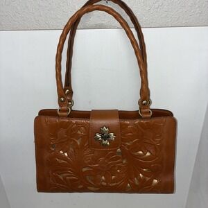 Patricia Nash Brown Italian Leather Purse 12.5 X 8